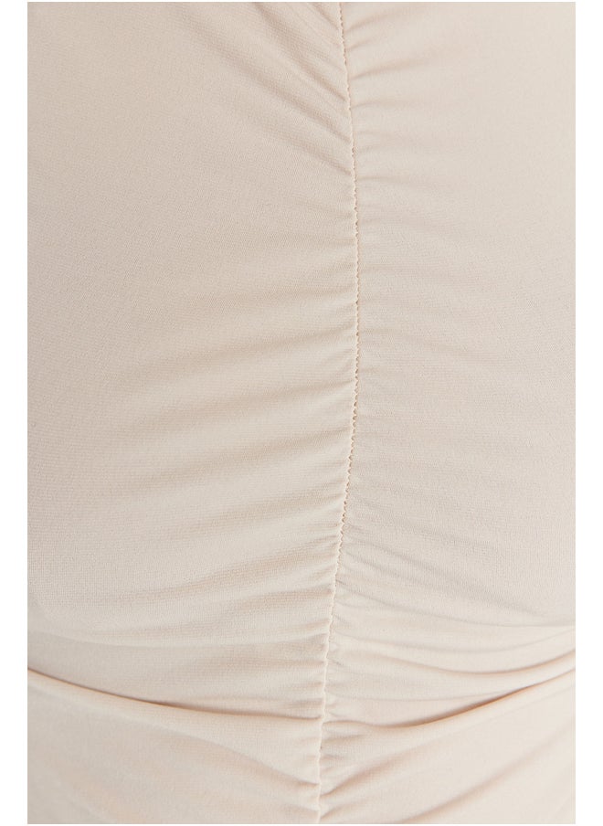 trendyol Stone Shirring Detail, Flexible Knitted Body with Snap fastener TWOSS23BD00006  - Image 3