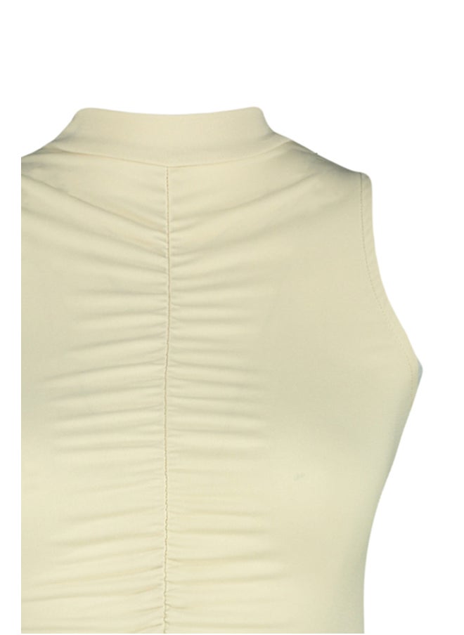 Stone Shirring Detail, Flexible Knitted Body with Snap fastener TWOSS23BD00006