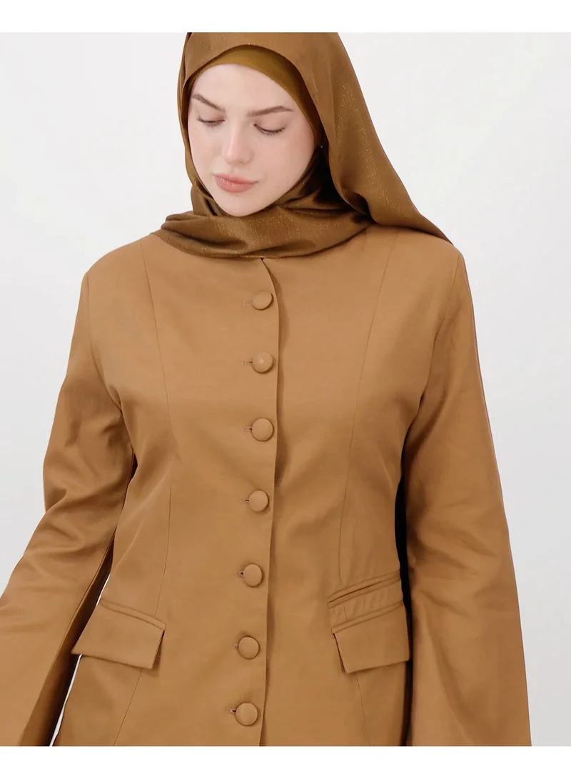 Eight Thirty Nine  Soft Authority - Deep Golden Brown | Blazer and Maxi Skirt set for Women | Best Price UAE