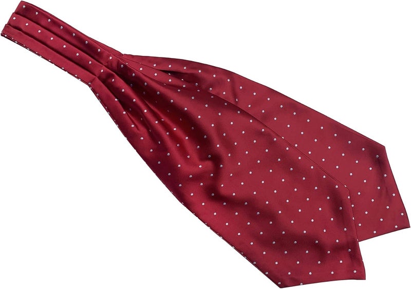 Secdtie Men's Polka Dot Plaid Silk Cravat Ties Jacquard Woven Casual Ascot - Image 1