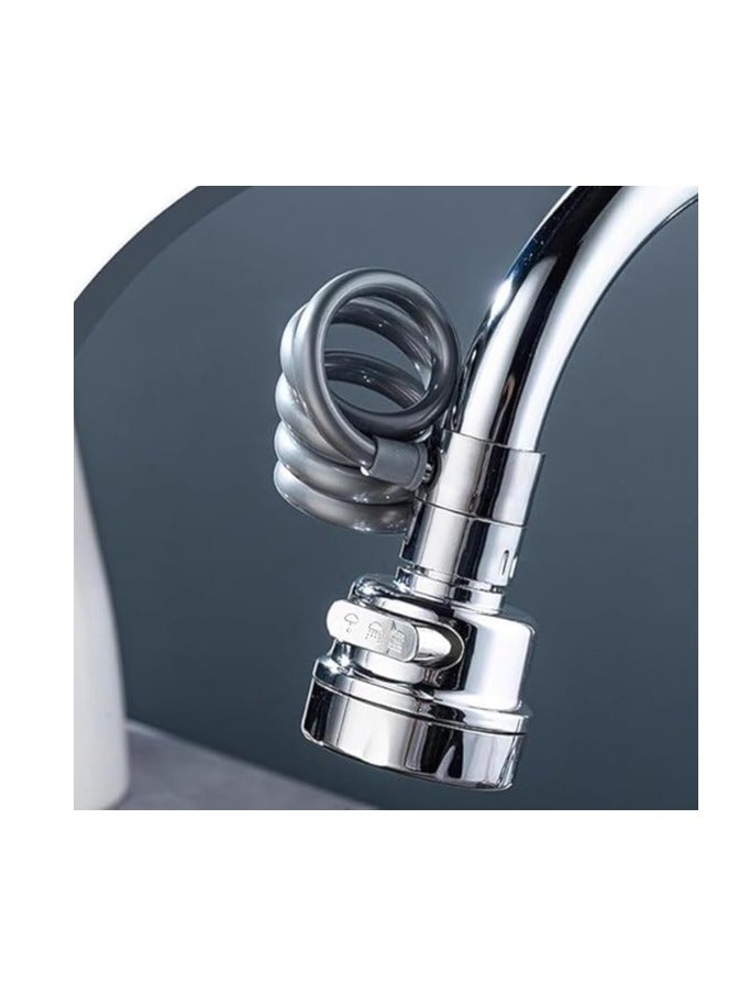 حنفية مطبخ، 3 اوضاع قابلة للتعديل، رشاش صنبور دوار 360 درجة موفر للماء، تلسكوبي مع زنبرك، مياه الحوض للمطبخ والحمام، ملحق صنبور عالمي للتنظيف الفعال - Image 1