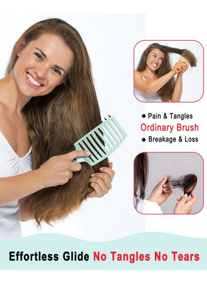 KTKUDY Detangling Hair Brush For Color-Treated, Fine & Fragile Hair Types - Eliminates Knots & Reduces Breakage Hairbrush For Wet & Dry Hair - Tangle Free Detangler Brush For Women Men & Kids - Image 3