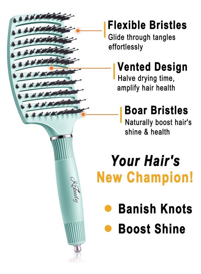 KTKUDY Detangling Hair Brush For Color-Treated, Fine & Fragile Hair Types - Eliminates Knots & Reduces Breakage Hairbrush For Wet & Dry Hair - Tangle Free Detangler Brush For Women Men & Kids - Image 2