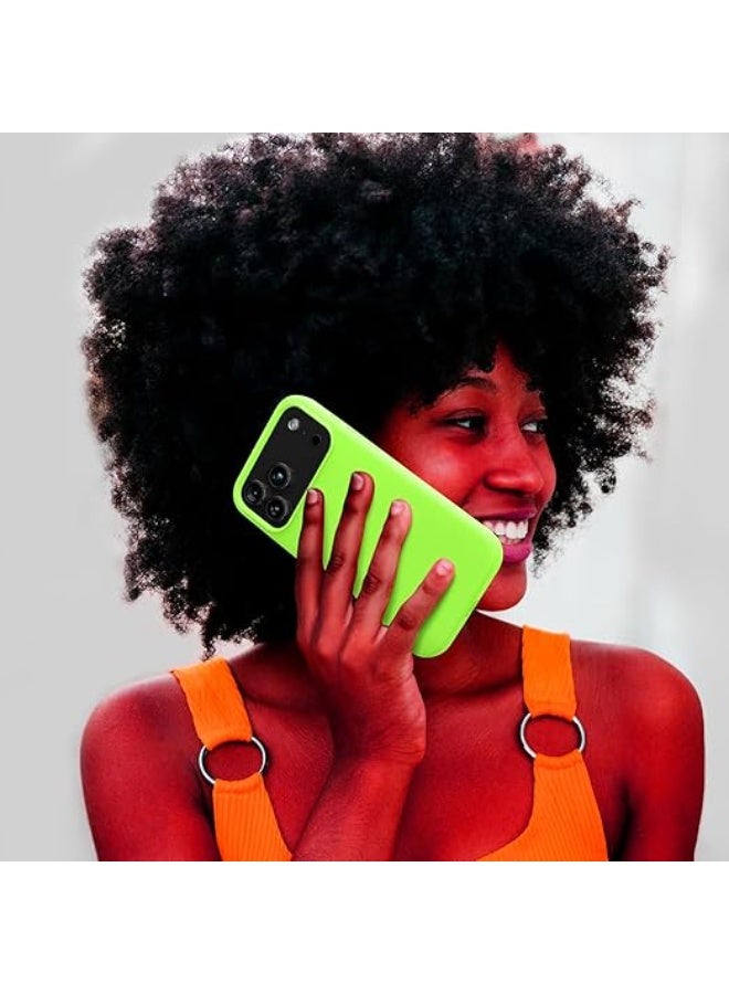 جراب متوافق مع iPhone 17 Pro Max مقاس 6.9 بوصة، غطاء واقٍ رفيع من السيليكون السائل الناعم والمطاط المقاوم للصدمات مع بطانة من الألياف الدقيقة المضادة للخدش (أخضر نيون) - Image 3