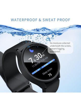 Samsung Galaxy Watch 7 Screen Protector Case 44mm, Hard PC Bumper Cover with Anti-Fog Tempered Glass Protective Screen Protector for Galaxy Watch 7 Accessories (Black,44mm) - view 4