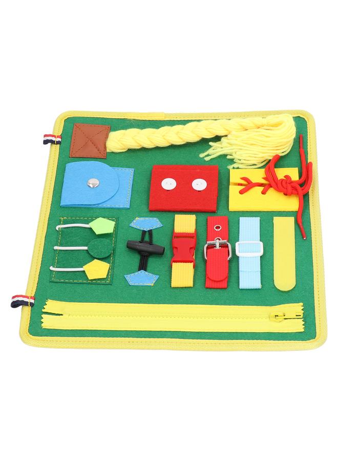 NIBEMINENT Toddler Busy Board Cultivate Color Cognition Concentration Sensory for Fine Motor Skill Autistic Training Yellow  - Image 4