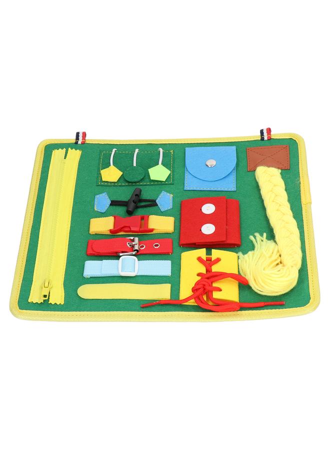NIBEMINENT Toddler Busy Board Cultivate Color Cognition Concentration Sensory for Fine Motor Skill Autistic Training Yellow  - Image 3