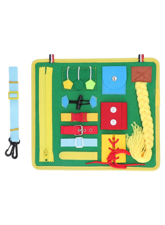 NIBEMINENT Toddler Busy Board Cultivate Color Cognition Concentration Sensory for Fine Motor Skill Autistic Training Yellow  - Image 1