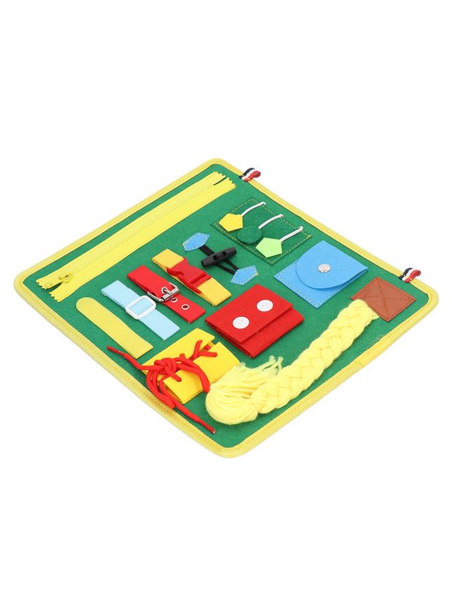 NIBEMINENT Toddler Busy Board Cultivate Color Cognition Concentration Sensory for Fine Motor Skill Autistic Training Yellow  - Image 2