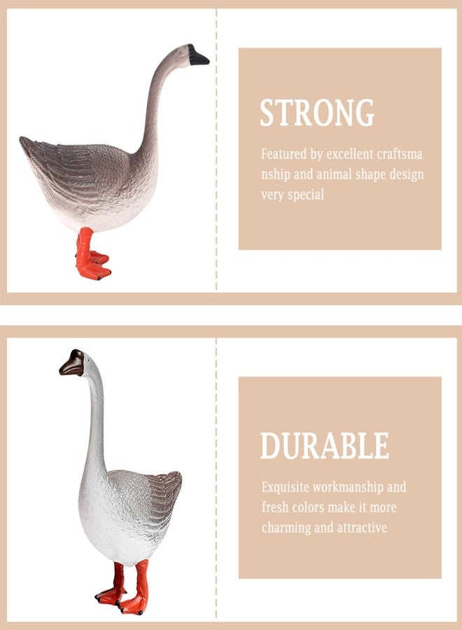 Toddmomy Lifelike Grey Goose Statue 4.72X4.33X1.57In Plastic Goose Figurine Realistic Animal Home Decor Indoor Outdoor Craft - Image 3