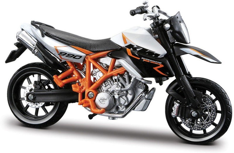 Bburago 1/18 KTM 990 SuperMoto R Motorcycle Model Bike for Kids (6-12), Boys - Image 4