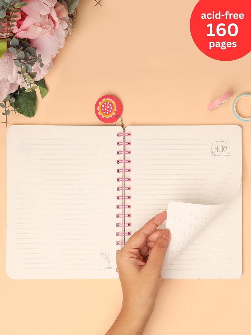 Doodle Hardbound Spiral Notebook Diary with Bookmark Dangler and 100+ Stickers | B5 | 160 Undated Ruled Pages | 80 gsm Acid Free Paper | Open Flat and Write Comfortably - Self Belief - Image 4