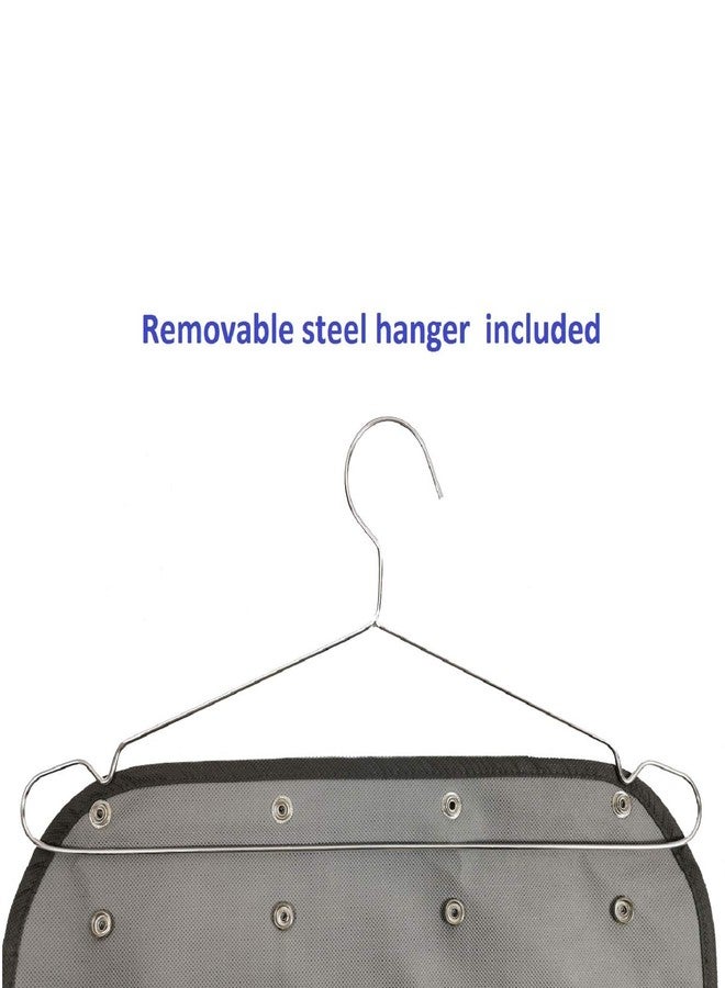 ANIZER Dual Sided Hanging Jewelry Organizer with Hanger for Closet Necklace Earrings Bracelet Ring Travel Holder (56 Zippered Clear Pockets Grey) - Image 5