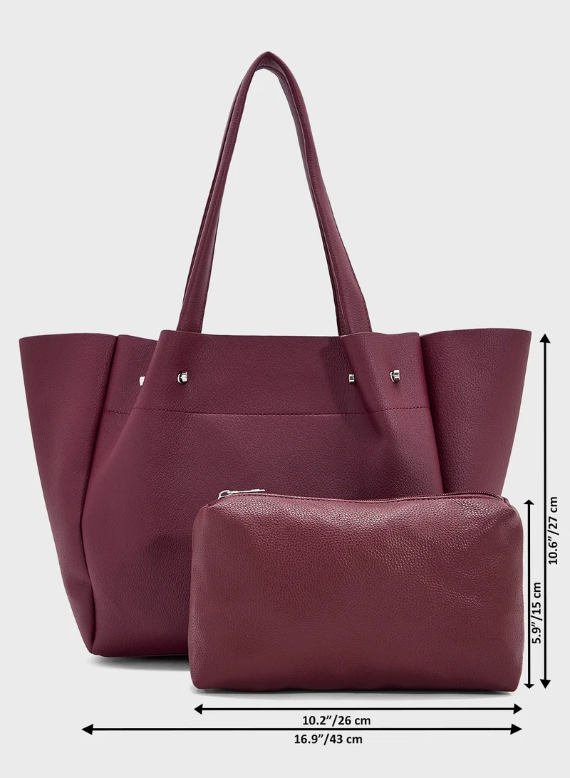 ELLA 2 In 1 Minimalist Tote Bag With Pouch
