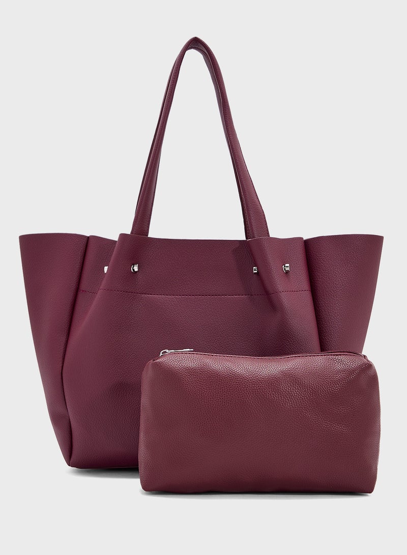 ELLA 2 In 1 Minimalist Tote Bag With Pouch  - Image 1