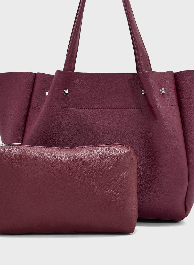 ELLA 2 In 1 Minimalist Tote Bag With Pouch  - Image 5