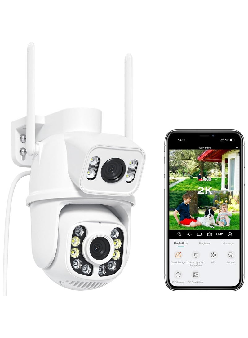 SYOSI Security Cameras Outdoor Dual Lens 2.5K/6MP WiFi PTZ Outside Cameras for Home Security with Auto Tracking Human Detection IP66 30m Color Night Vision24/7 RecordTwo-Way Audio - Image 1