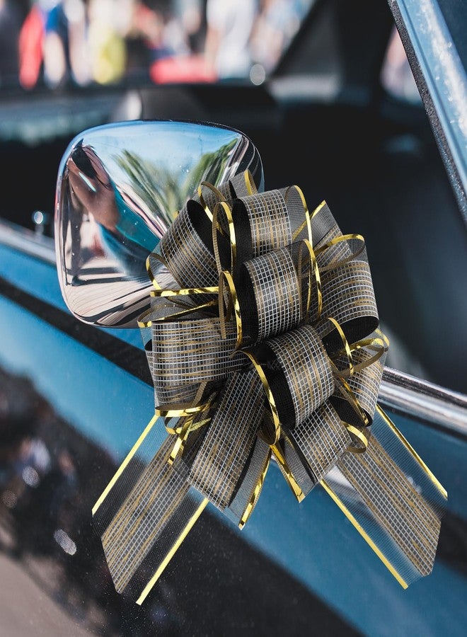 Motroce 50Pcs 6 Inch Large Pull Bow Gift Wrapping Bows, Gold Ribbon Bow for Gift Wrapping, Wedding, Christmas, Valentine's Day Present Decoration Bow(Classic Black - Image 4