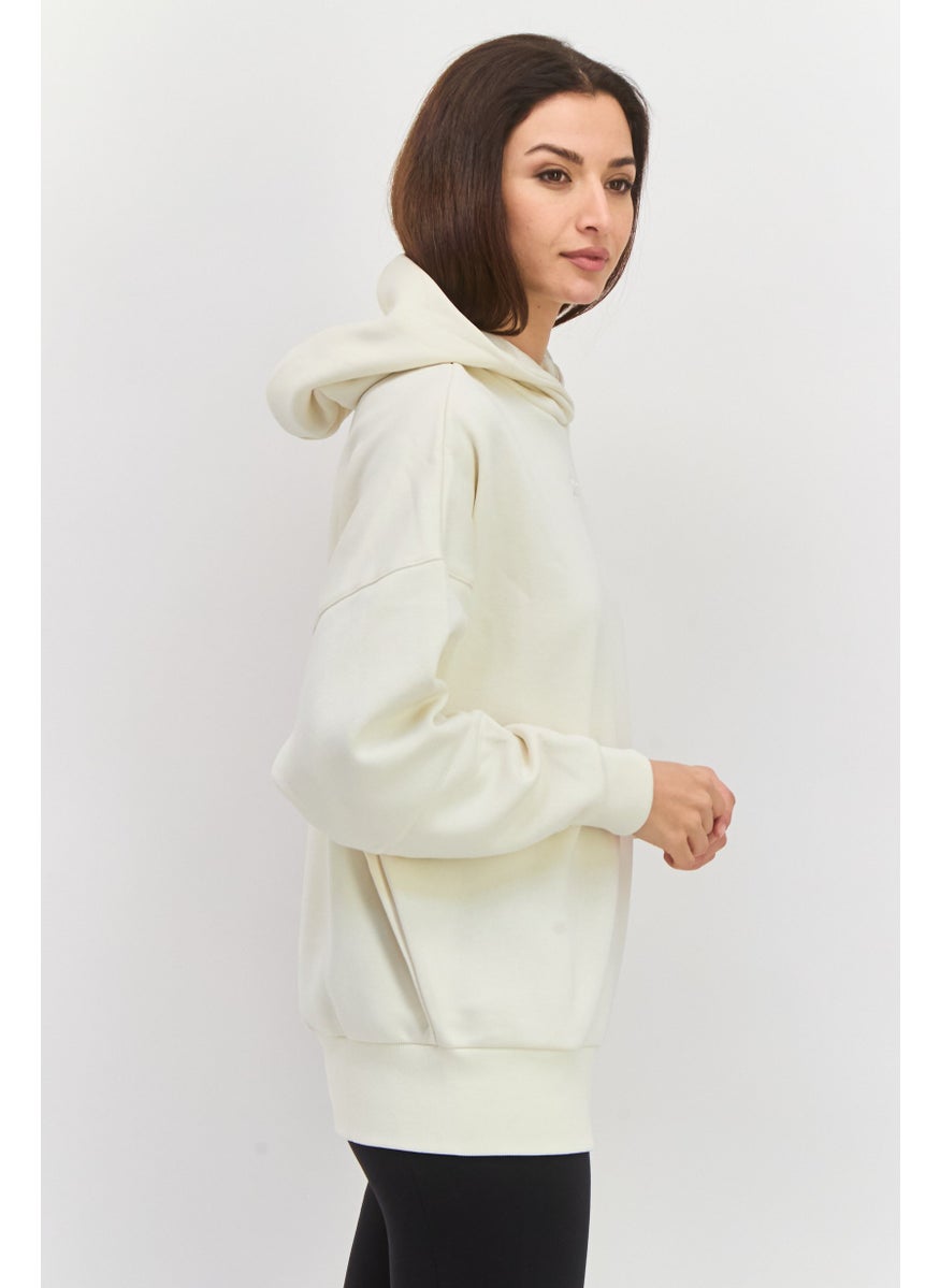 Reebok Women Sportswear Long Sleeves Outdoor Sweatshirt, Cream  - Image 2