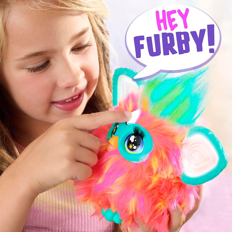 Furby Coral, 15 Fashion Accessories, Interactive Plush Toys for 6 Year Old Girls & Boys & Up, Voice Activated Animatronic - Image 3