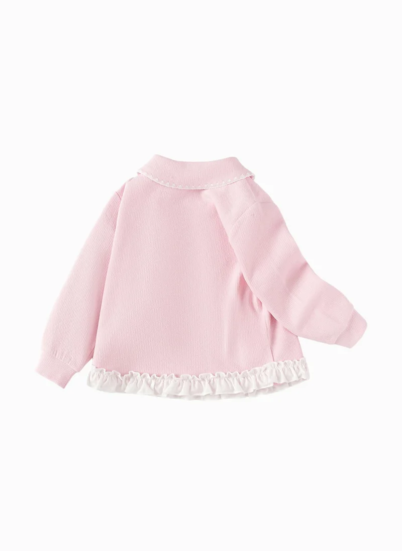Balabala Toddler Girl Lapel Sweatshirt