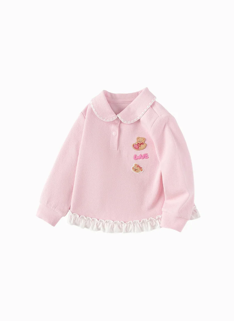 Balabala Toddler Girl Lapel Sweatshirt