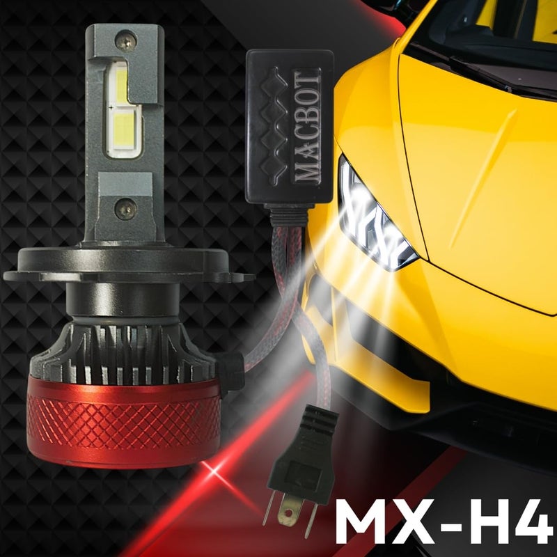 MACBOT H4/H19 Type LED Headlight Bulb 300 Watt MX-H4, with 2-Year Replacement Warranty - Made in India for Cars (150 Watt Each Bulb) Super Bright White Light, Easy Installation,Durable - Image 5