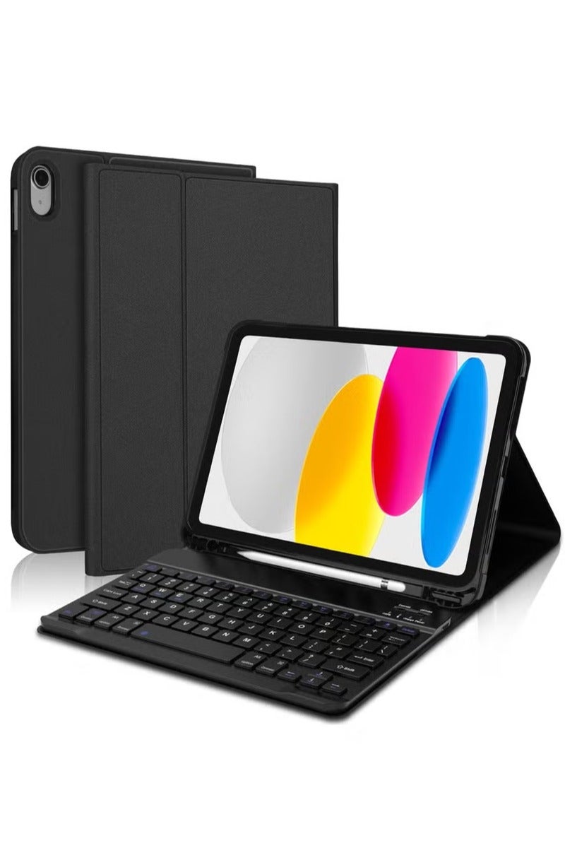 أوميكسبرو غطاء ذكي خفيف الوزن مع لوحة مفاتيح لاسلكية قابلة للفصل مغناطيسيًا لجهاز iPad 2022 الجيل العاشر مقاس 10.9 بوصة - Image 1