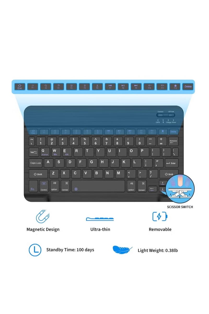 أوميكسبرو غطاء ذكي خفيف الوزن مع لوحة مفاتيح لاسلكية قابلة للفصل مغناطيسيًا لجهاز iPad 2022 الجيل العاشر مقاس 10.9 بوصة - Image 5