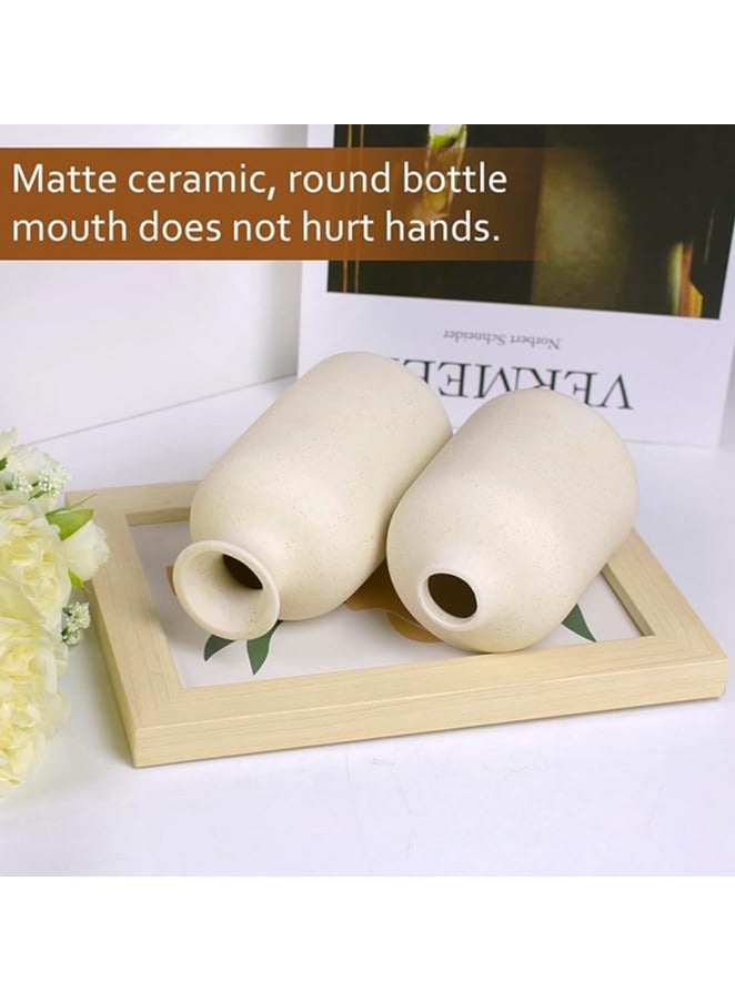 عام طقم مزهرية سيراميك بيج مبدع طقم 3 مزهريات زهور صغيرة للديكور مزهرية زهور صغيرة للديكور زهرية زهور عشب بامباس مزهرية زهور زهور الورود تناسب ديكور غرفة المعيشة والمكتب ديكور مكتب المكتب ديكور رف الديكور المركزي - Image 2