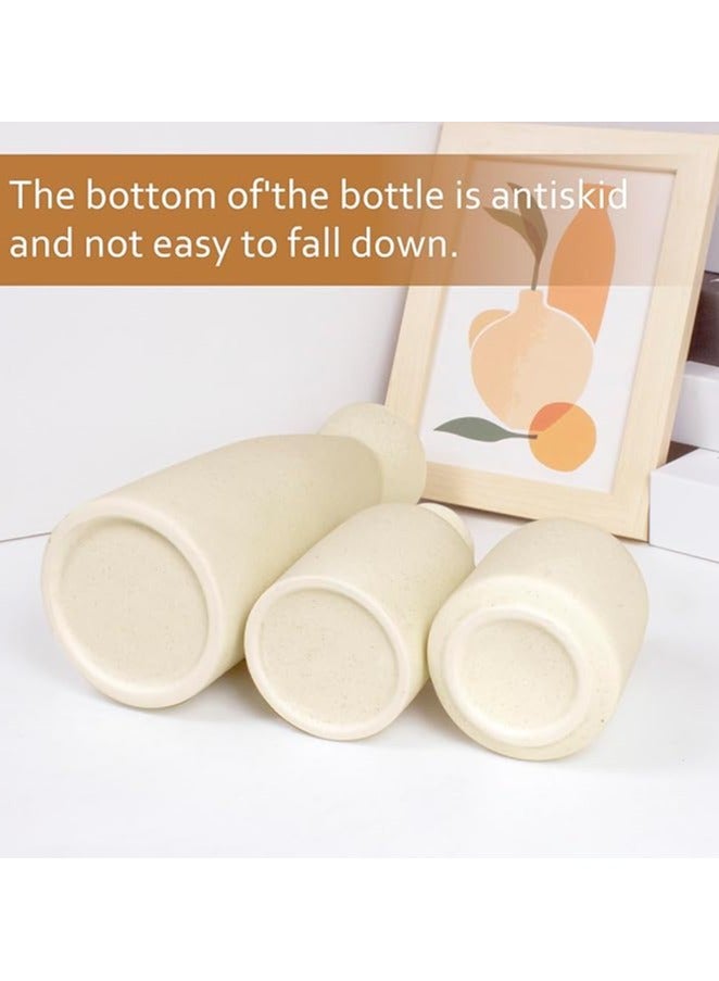 عام طقم مزهرية سيراميك بيج مبدع طقم 3 مزهريات زهور صغيرة للديكور مزهرية زهور صغيرة للديكور زهرية زهور عشب بامباس مزهرية زهور زهور الورود تناسب ديكور غرفة المعيشة والمكتب ديكور مكتب المكتب ديكور رف الديكور المركزي - Image 3