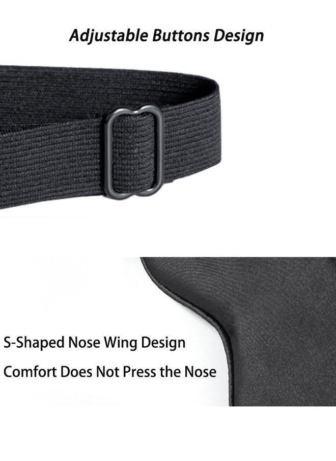 Ant 2 PCS Soft Silk Sleep Eye Mask with Adjustable Strap, Comfortable Organic Mulberry Silk Blindfold, Blocks Light Reduces Puffy Eye-Mask(Black+ Pink)  - Image 4