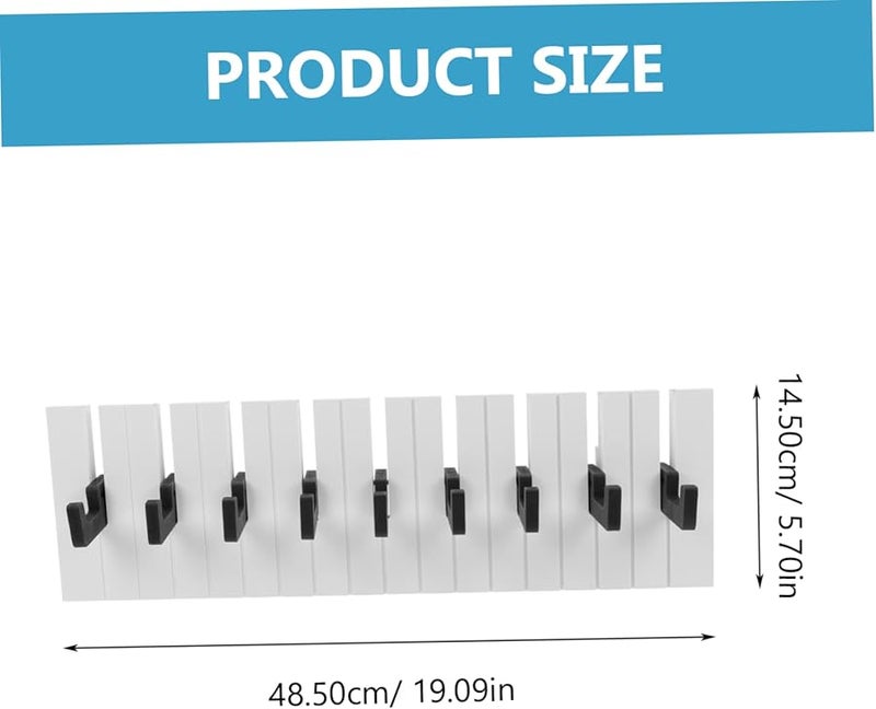 تصميم لوحة مفاتيح البيانو على الطراز الاسكندنافي، خطافات معطف معلقة على الحائط باللون الأسود للمدخل، الحمام، المطبخ - Image 3