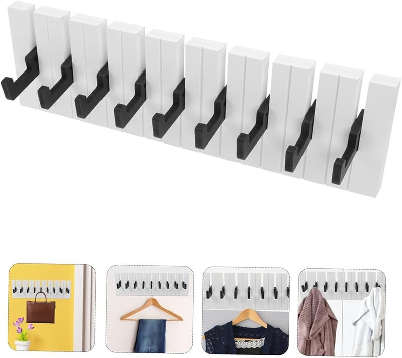 تصميم لوحة مفاتيح البيانو على الطراز الاسكندنافي، خطافات معطف معلقة على الحائط باللون الأسود للمدخل، الحمام، المطبخ - Image 4