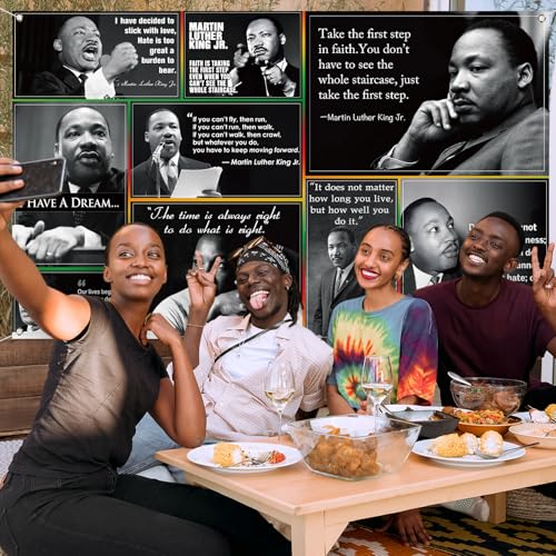 Buxiuer Martin Luther King Jr. Photo Booth Backdrop MLK Day Quotes Decorations Black History Month School Classroom Bulletin Board Banner Decor (5.9×3.6ft) - Image 5