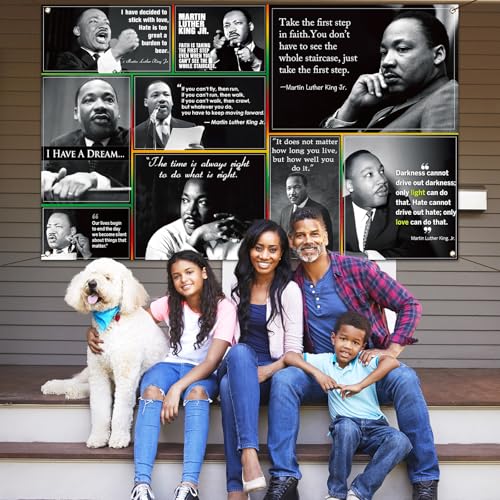 Buxiuer Martin Luther King Jr. Photo Booth Backdrop MLK Day Quotes Decorations Black History Month School Classroom Bulletin Board Banner Decor (5.9×3.6ft) - Image 4