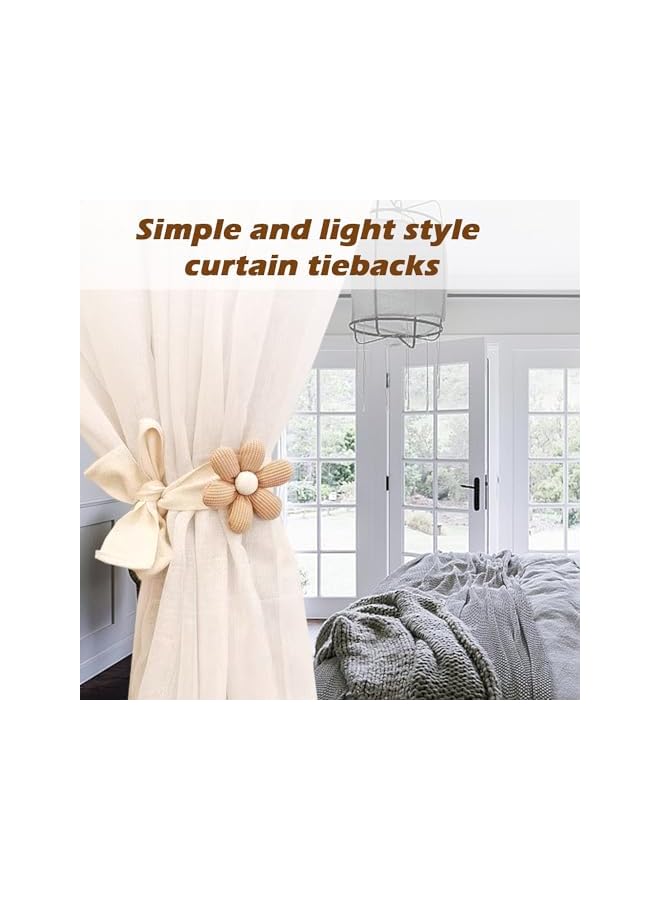 The Bros رباطات الستائر، رباطات ستائر زهور بوهيمية، ديكور غرفة نوم بوهيمي - Image 4