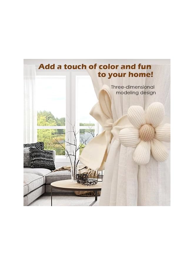 The Bros رباطات الستائر، رباطات ستائر زهور بوهيمية، ديكور غرفة نوم بوهيمي - Image 3