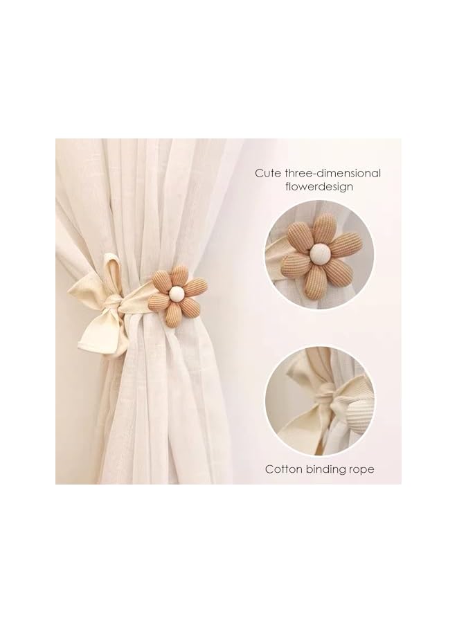 The Bros رباطات الستائر، رباطات ستائر زهور بوهيمية، ديكور غرفة نوم بوهيمي - Image 2