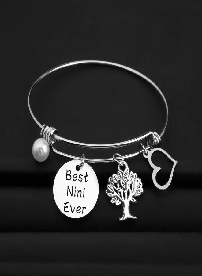 Lywjyb Birdgot Best Nini Ever Gift Best Nini Ever Bracelet Gift Best Nini Ever Funny Mother's Day Gift Best Nini Ever Christmas Gift (Nini br) - Image 5
