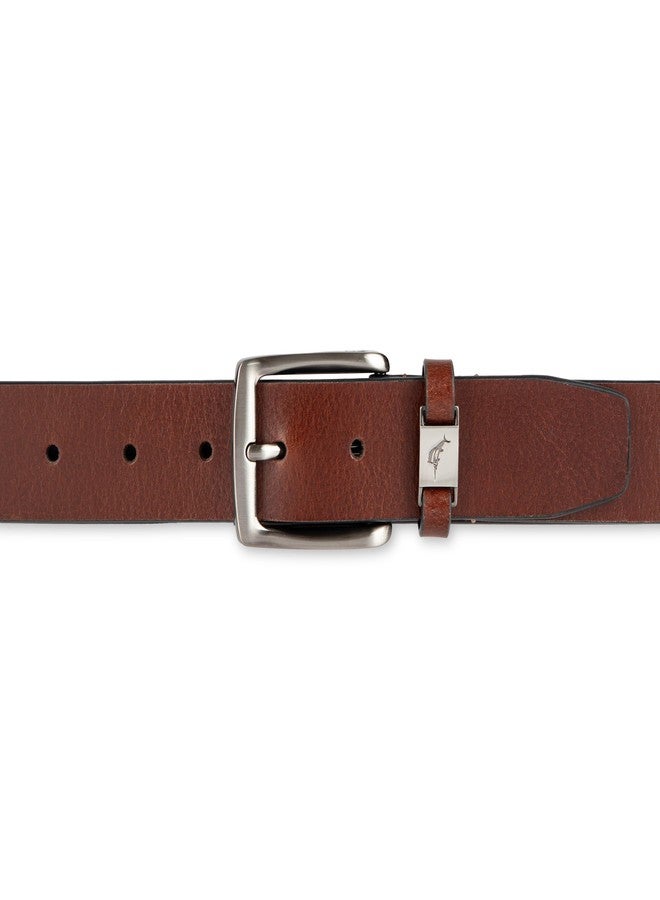 Tommy Bahama Men's Casual Leather Ornament Loop Belt, Tan, Medium - Image 4
