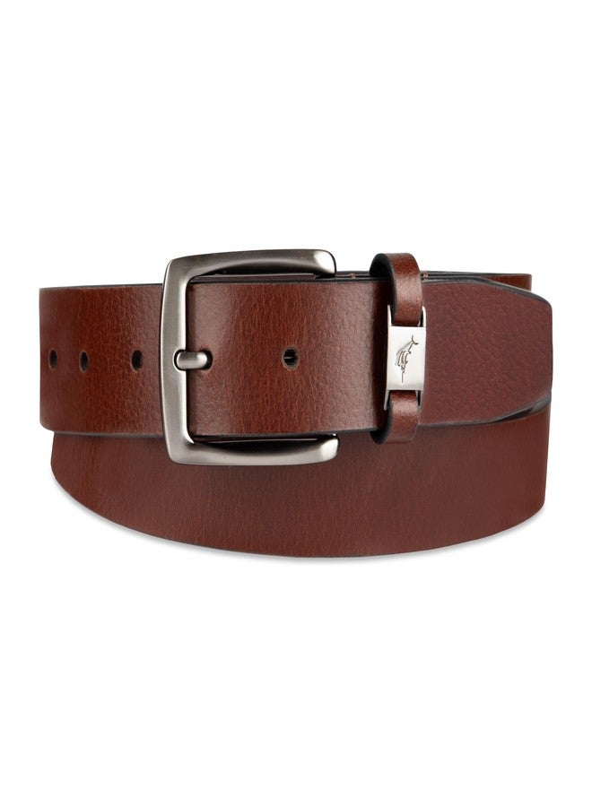 Tommy Bahama Men's Casual Leather Ornament Loop Belt, Tan, Medium - Image 2