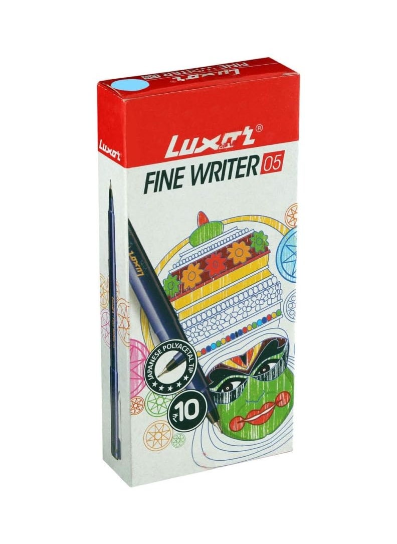Luxor - Luxor Fine Writer Tb Color (Pack Of 10 Pen)|Blue - Image 1