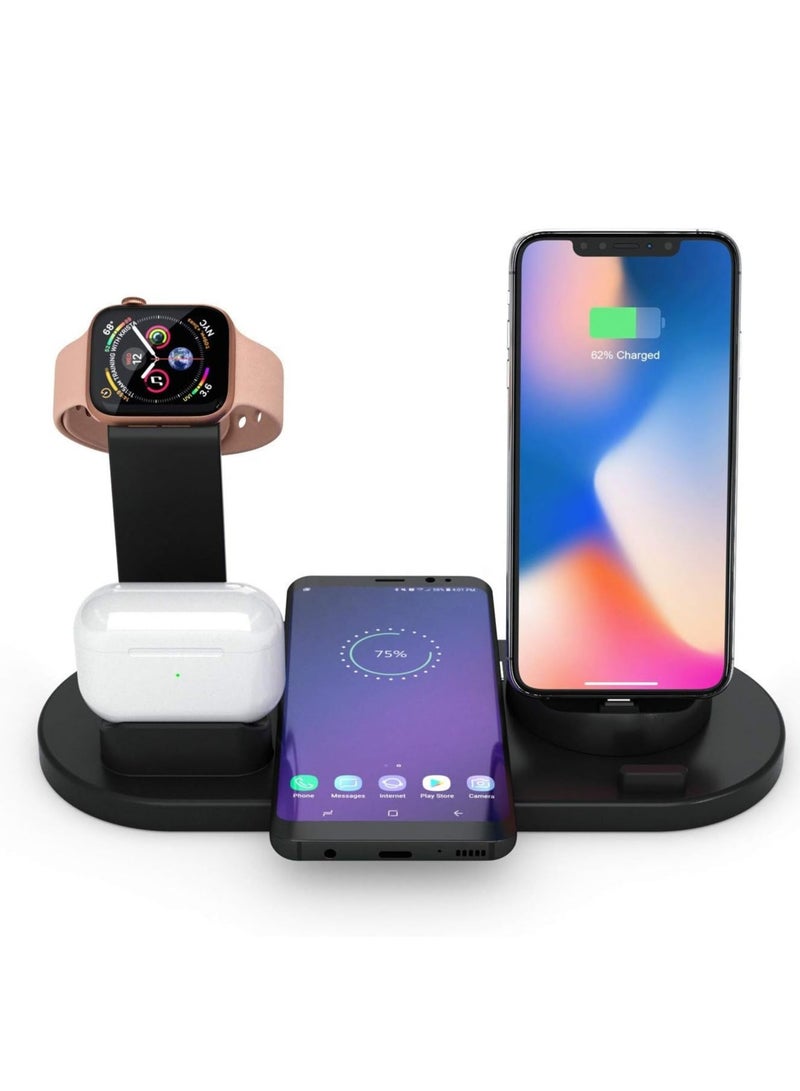 شاحن لاسلكي سريع محترف لأجهزة آبل آيفون / أندرويد / ساعة ذكية و Air Pods - Image 1