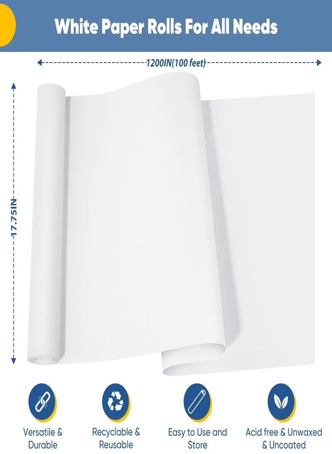 Donyang Art Easel Paper Roll for Crafts, Drawing & Painting, 17.75"x1200" (100') White Gift Wrapping Paper, Craft Kraft Bulletin Board Paper, Art Supplies for Kids Adults Teens, Perfect for Valentine's Day - Image 2