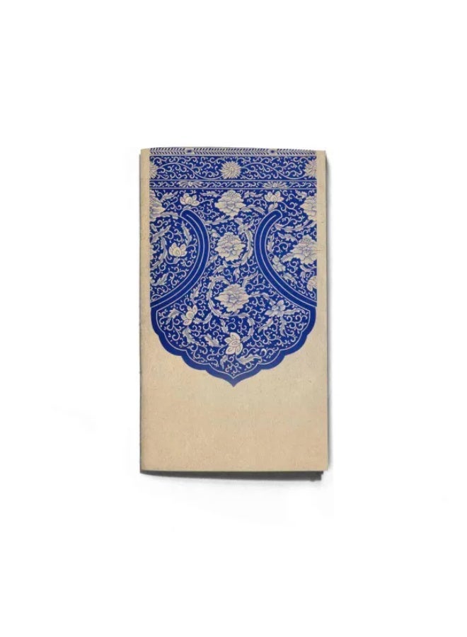 انك جيكشن دفتر ملاحظات ودفتر رسم بحجم جواز السفر، بتصميم زخرفي أزرق(ورق كرافت) - Image 1