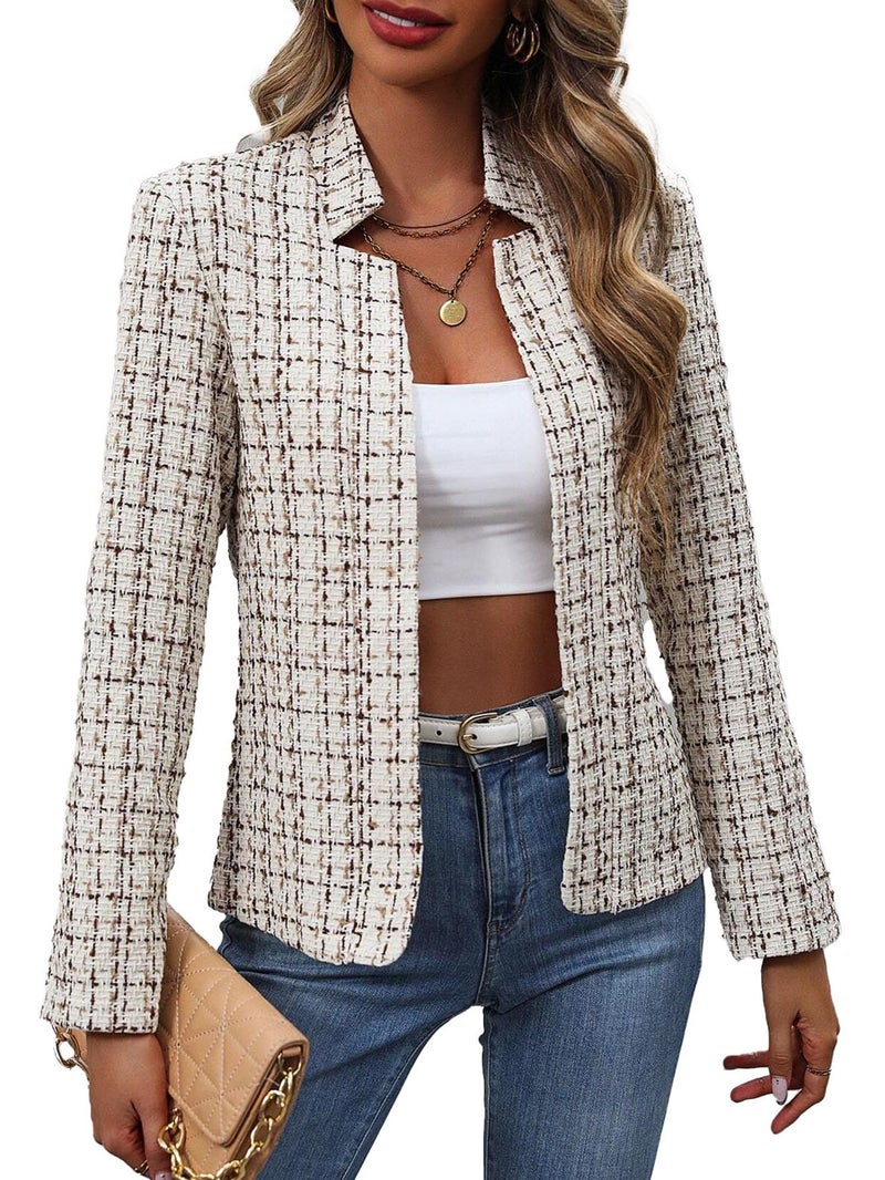 Mina Self Spring Jackets for Women 2026 Lightweight Light Business Casual Cute Fashion Trendy Sweatshirt Plaid Blazers Women's Clearance Cardigan Work Professional Womens Jacket Suit Suits - Image 1