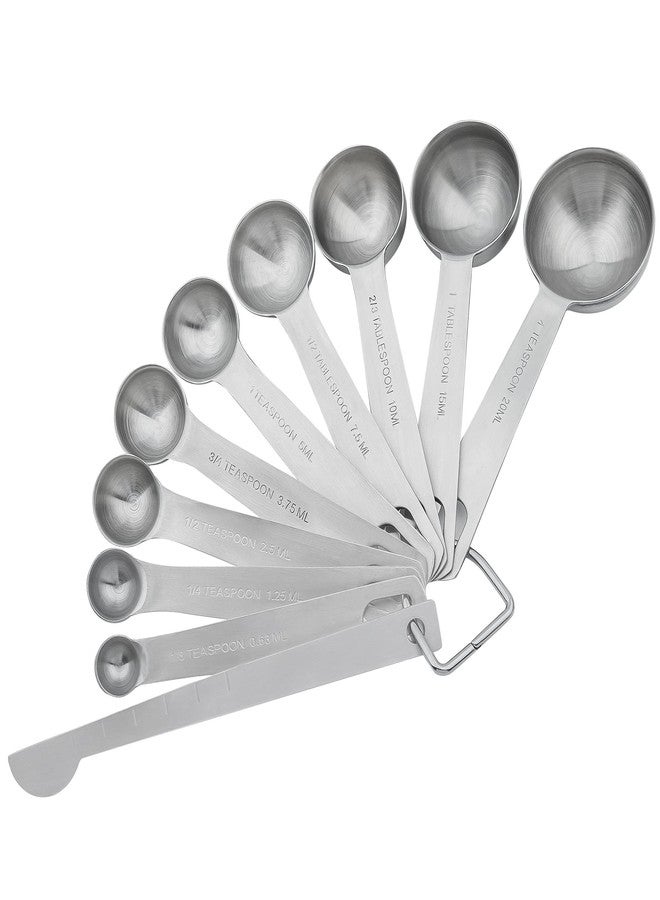 Smithcraft Measuring Cups and Spoons Set 18, Metric&US 18/8 Stainless Steel Measuring Cups and Spoons for Kitchen &Baking, Metal Measue Cup and Spoon for Dry&Liquid, 8 Measure Cups&9 Spoons w/Leveler - Image 3