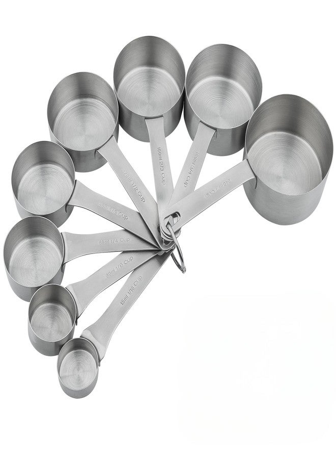 Smithcraft Measuring Cups and Spoons Set 18, Metric&US 18/8 Stainless Steel Measuring Cups and Spoons for Kitchen &Baking, Metal Measue Cup and Spoon for Dry&Liquid, 8 Measure Cups&9 Spoons w/Leveler - Image 2