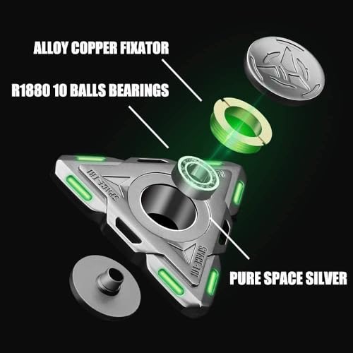 Amarlozn Hammer Fidget Spinner Toys for Kids Adults Glow in The Dark Luminous Tri Spinner Metal 2 in 1 Infinity Cube Desk Decor Stress Relief ADHD Birthday Gift for School Office Boys Friends - Image 5